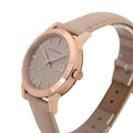 Burberry The City Beige Dial Beige Leather Strap Watch for Women - BU9109