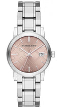 Burberry The City Pink Dial Silver Steel Strap Watch for Women - BU9124