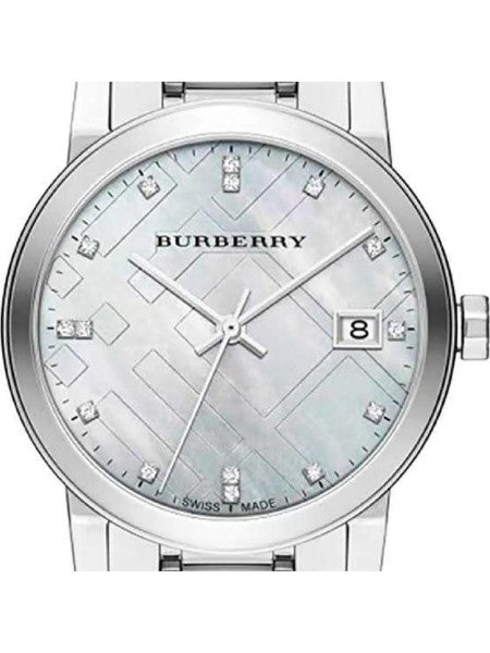 Burberry The City Diamonds Silver Dial Silver Steel Strap Watch for Women - BU9125