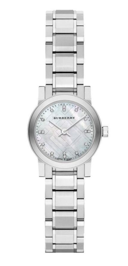 Burberry The City Diamonds Mother of Pearl Dial Silver Steel Strap Watch for Women - BU9224