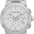 Burberry The City Chronograph Silver Dial Silver Steel Strap Watch for Men - BU9350