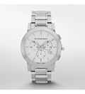 Burberry The City Chronograph Silver Dial Silver Steel Strap Watch for Men - BU9350