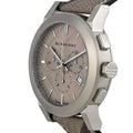 Burberry The City Smoked Brown Dial Checkered Brown Leather Strap Watch for Men - BU9361