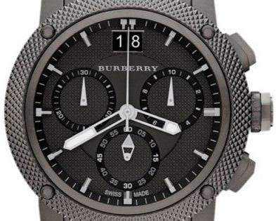 Burberry Endurance Chronograph Black Dial Black Steel Strap Watch For Men - BU9801