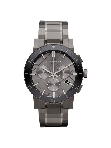 Burberry The City Gunmetal Dial Gunmetal Stainless Steel Strap Watch for Men - BU9381