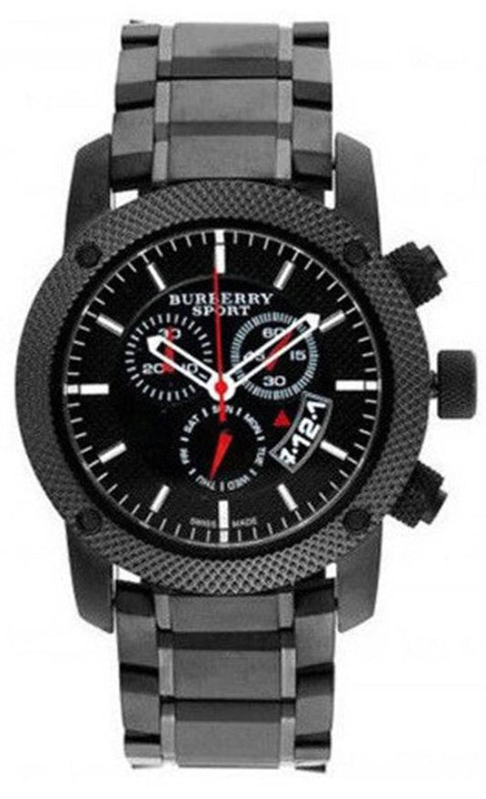 Burberry Sport Chronograph Black Dial Black Stainless Steel Strap Watch for Men - BU7703