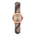 Burberry The City Pink Dial Brown Leather Strap Watch for Women - BU9236