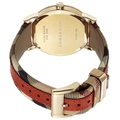 Burberry The City Gold Dial Orange Leather Strap Watch for Women - BU9016