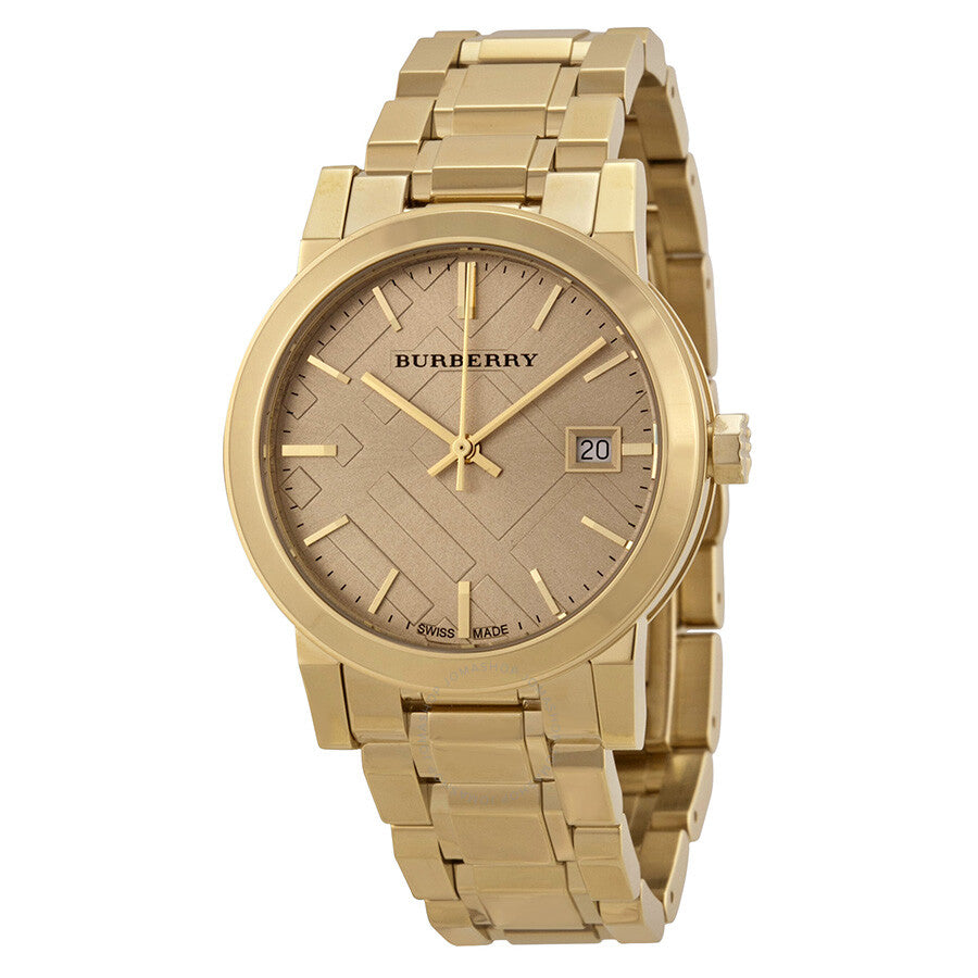 Burberry The City Gold Dial Gold Steel Strap Watch for Women - BU9134