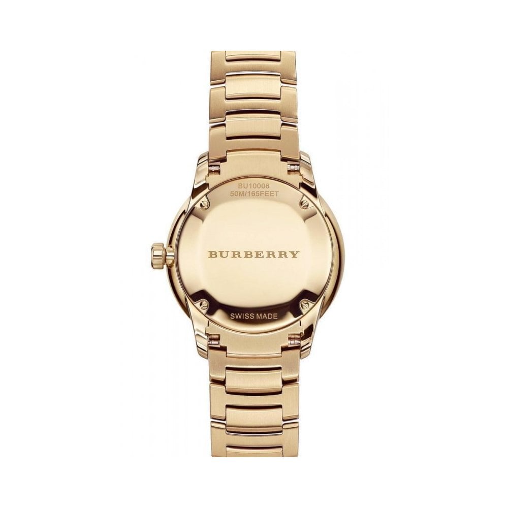 Burberry The Classic Yellow Gold Dial Gold Steel Strap Watch for Men - BU10006