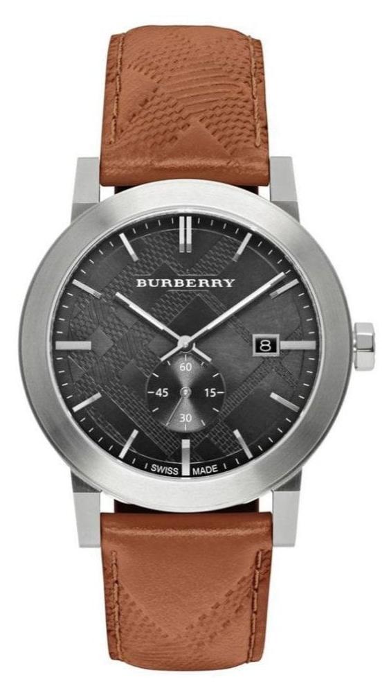 Burberry The City Black Dial Brown Leather Strap Watch for Men - BU9905