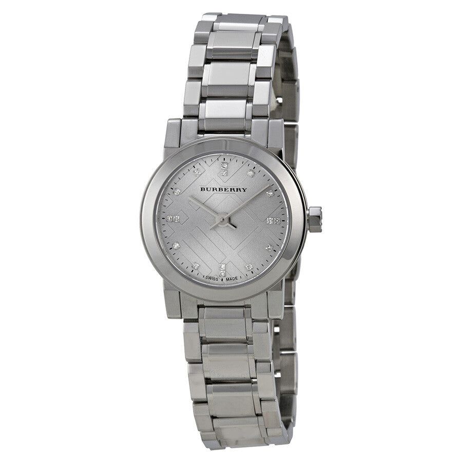 Burberry The City Diamonds Silver Dial Silver Steel Strap Watch for Women - BU9230