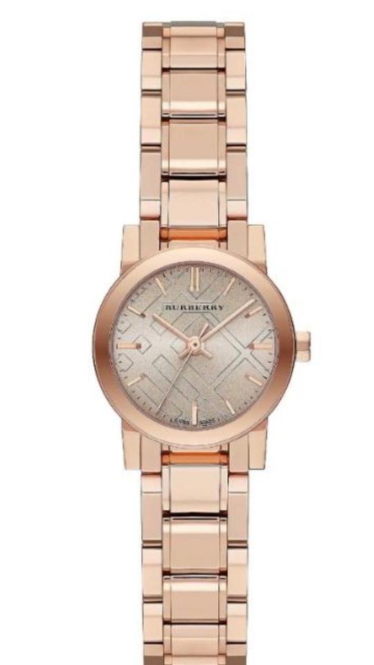 Burberry The City Beige Dial Rose Gold Steel Strap Watch for Women - BU9228