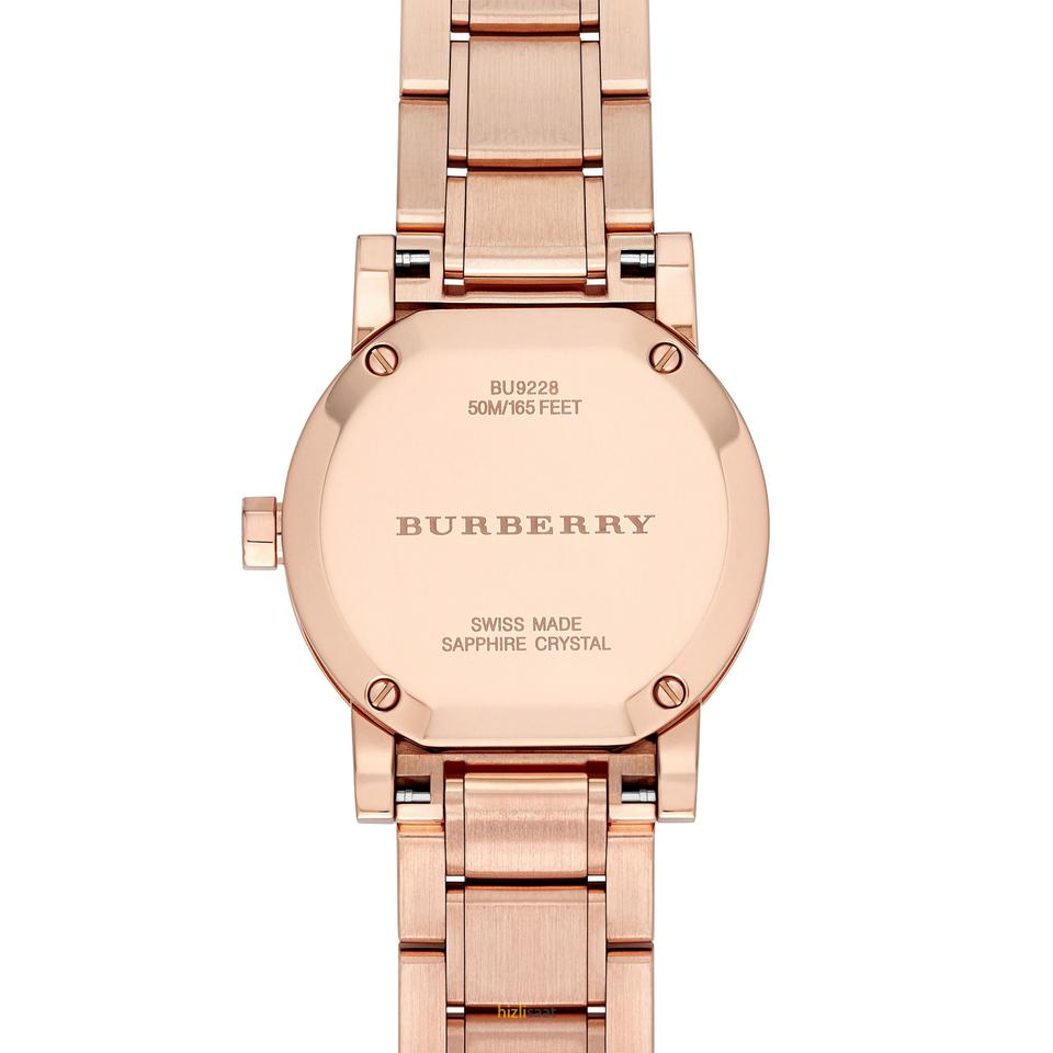 Burberry The City Beige Dial Rose Gold Steel Strap Watch for Women - BU9228