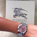 Burberry The City Pink Dial Silver Stainless Steel Strap Watch for Women - BU9124