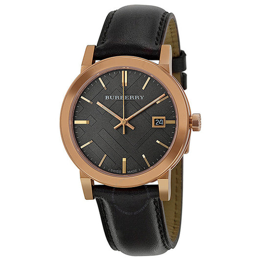 Burberry The City Brown Dial Brown Leather Strap Watch for Men - BU9013