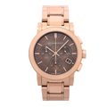 Burberry The City Grey Dial Rose Gold Steel Strap Unisex Watch - BU9754