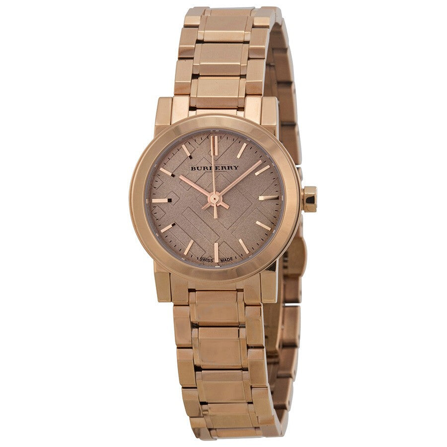 Burberry The City Beige Dial Rose Gold Steel Strap Watch for Women - BU9228