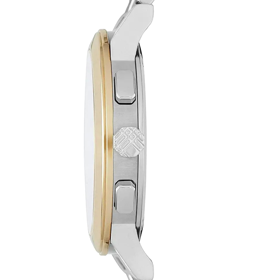 Burberry The City White Dial Two Tone Steel Strap Watch for Men - BU9751