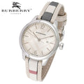 Burberry The Classic Silver Dial White Leather Strap Watch for Women - BU10113