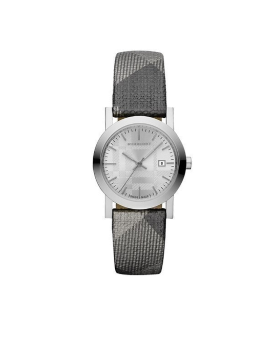 Burberry Silver Dial Multicolored Leather Strap Watch for Women - BU1873