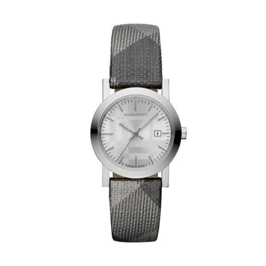 Burberry Silver Dial Multicolored Leather Strap Watch for Women - BU1873