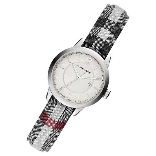 Burberry Classic Silver Dial Horseberry Black Leather Strap Watch for Women - BU10103