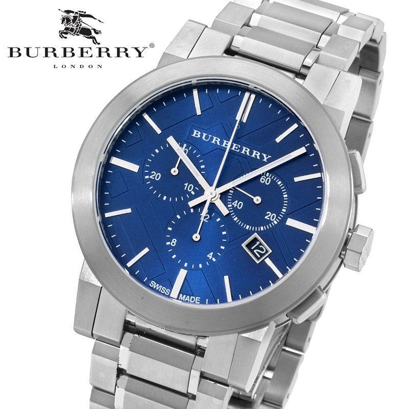 Burberry The City Blue Dial Silver Steel Strap Watch for Men - BU9363