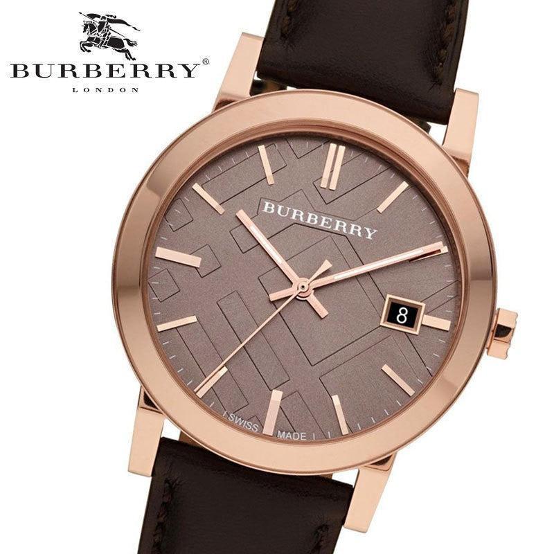 Burberry The City Brown Dial Brown Leather Strap Watch for Men - BU9013