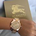 Burberry The City Rose Gold Dial Rose Gold Steel Strap Watch for Women - BU9034