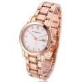 Burberry The City White Dial Rose Gold Steel Strap Watch for Women - BU9104