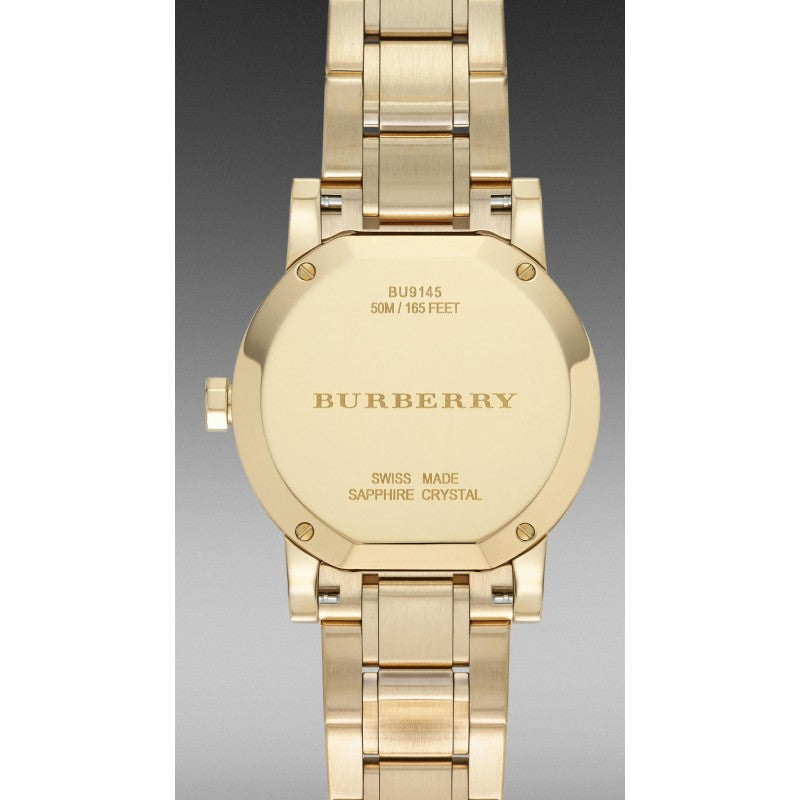 Burberry The City Gold Dial Gold Steel Strap Watch for Women - BU9145