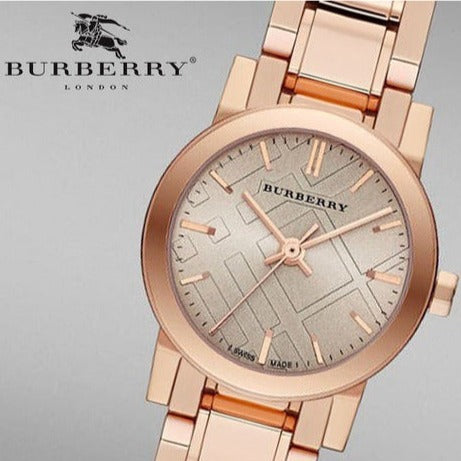 Burberry The City Beige Dial Rose Gold Steel Strap Watch for Women - BU9228