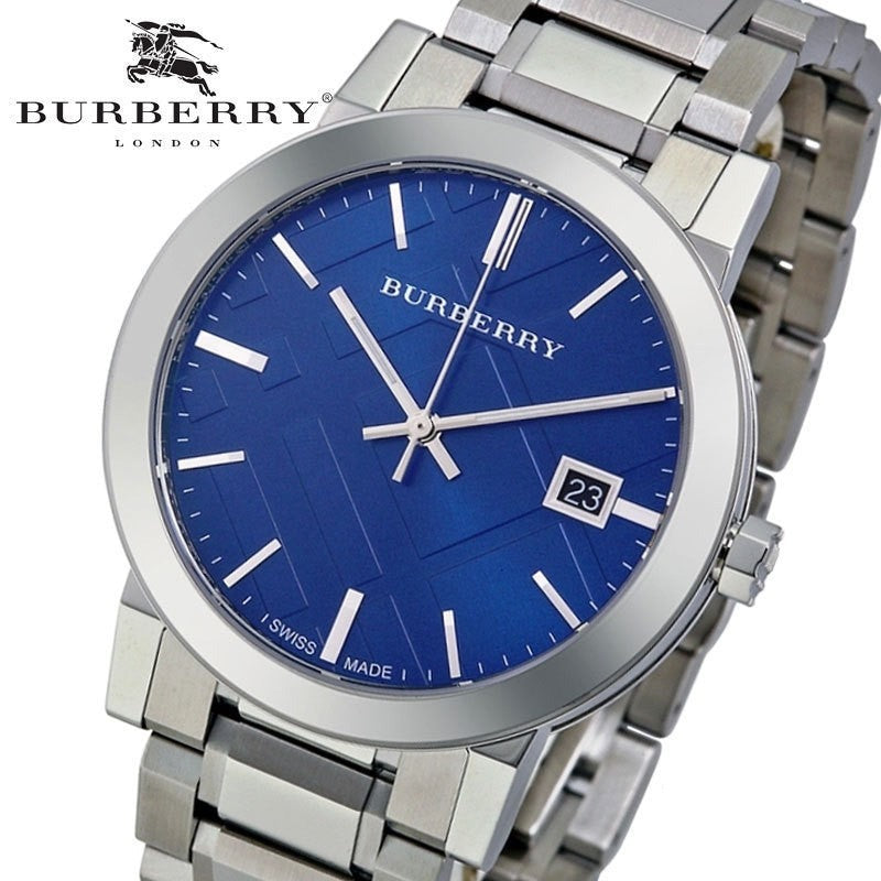 Burberry The City Blue Dial Silver Steel Strap Watch for Men - BU9031