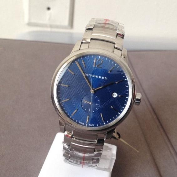 Burberry The Classic Blue Dial Silver Steel Strap Watch for Men - BU10007