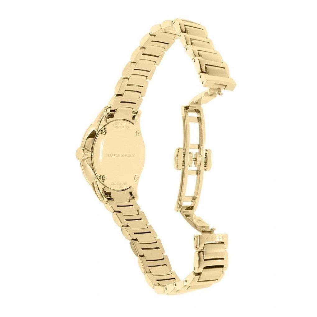 Burberry The Classic Gold Dial Gold Steel Strap Watch for Women - BU10109