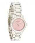 Burberry The City Diamonds Pink Dial Silver Steel Strap Watch for Women - BU9231