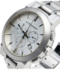 Burberry The City Chronograph Silver Dial Silver Steel Strap Watch for Men - BU9350