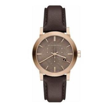 Burberry The City Brown Dial Brown Leather Strap Unisex Watch - BU9755