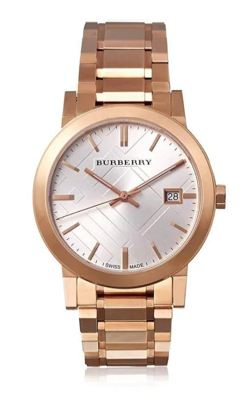 Burberry The City White Dial Rose Gold Stainless Steel Strap Watch for Women - BU9004