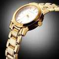 Burberry Heritage White Dial Gold Steel Strap Watch for Women - BU9203