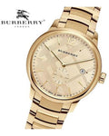 Burberry The Classic Yellow Gold Dial Gold Steel Strap Watch for Men - BU10006