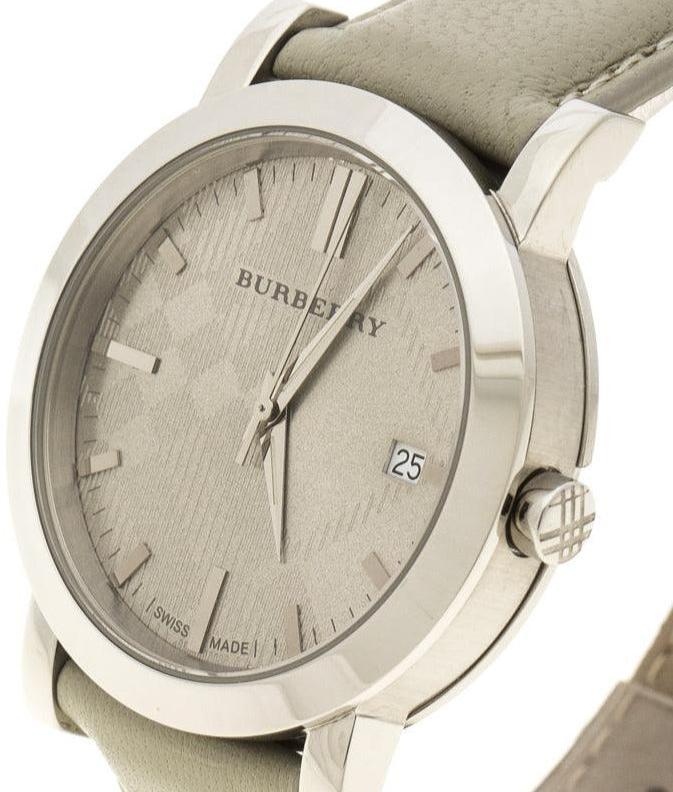 Burberry Grey Dial Beige Leather Strap Unisex Watch - BU1754