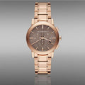 Burberry The City Grey Dial Rose Gold Steel Strap Unisex Watch - BU9754