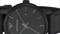 Emporio Armani Luigi Black Dial Black Leather Strap Watch For Men - AR1732