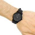 Emporio Armani Luigi Black Dial Black Leather Strap Watch For Men - AR1732