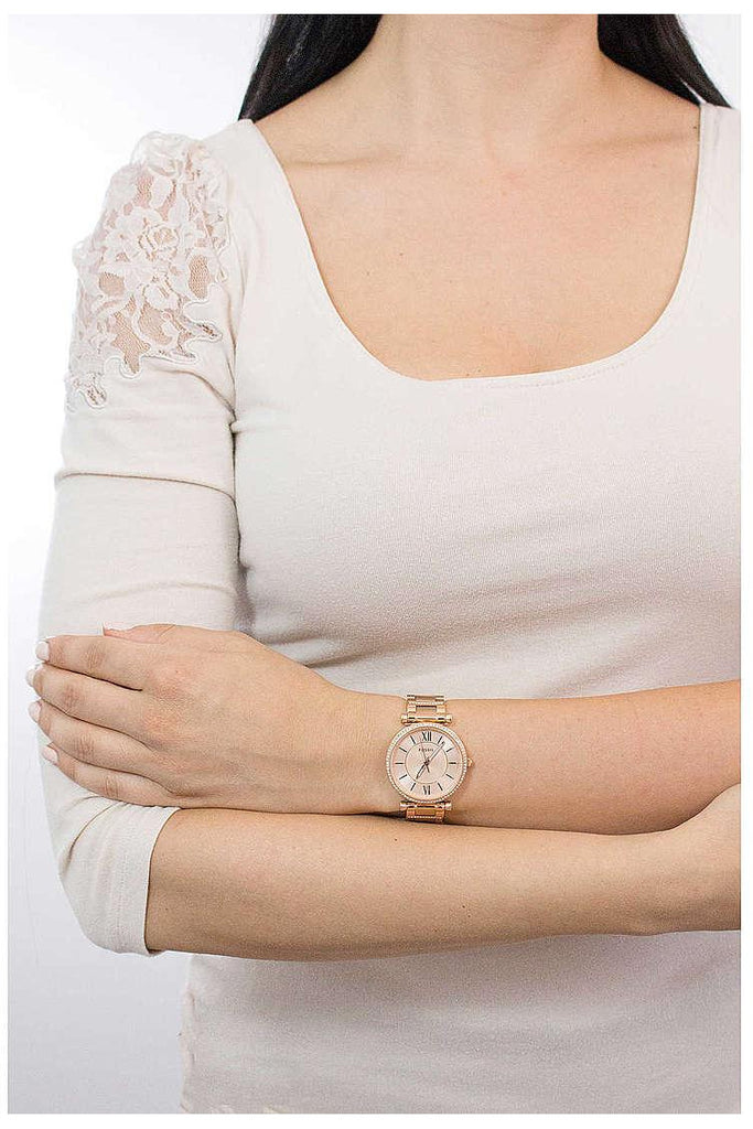 Fossil Carlie Rose Gold Dial Rose Gold Steel Strap Watch for Women - ES4301