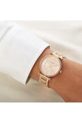 Fossil Carlie Rose Gold Dial Rose Gold Steel Strap Watch for Women - ES4301