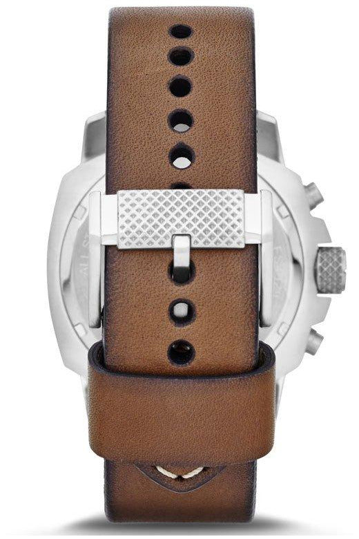 Fossil Modern Machine White Dial Brown Leather Strap Watch for Men - FS4929