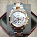 Fossil Perfect Boyfriend Mother of Pearl White Dial Two Tone Steel Strap Watch for Women - ES4135